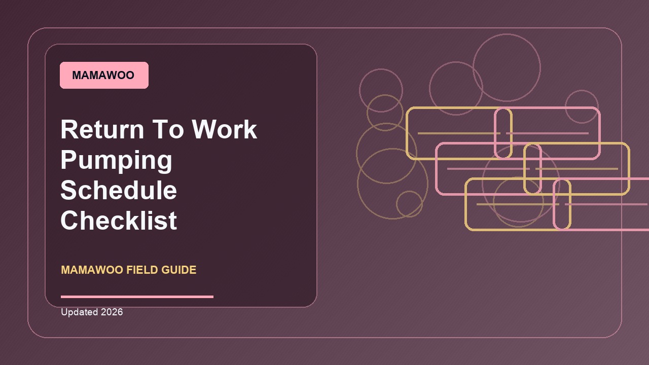 Return To Work Pumping Schedule Checklist: Practical 2026 Guide